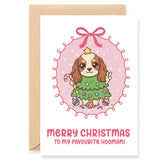 Cute Spaniel Dog Christmas Card